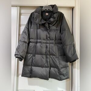 J. Jill Women's Down Medium Black Puffer Winter Coat